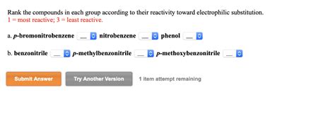 Solved Rank The Compounds In Each Group According To Their Chegg