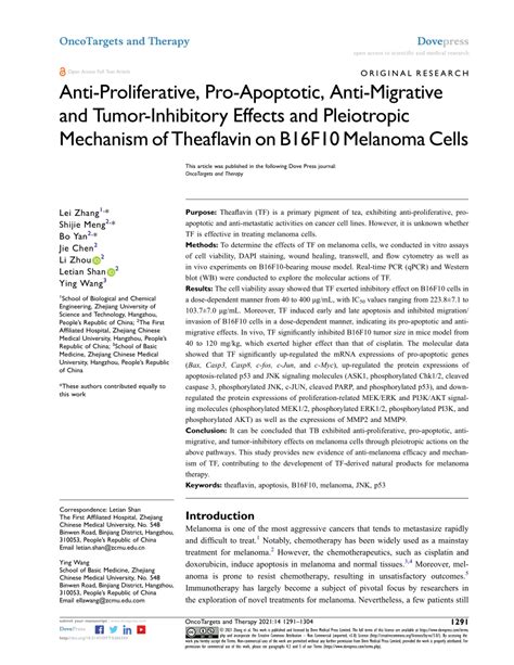 Pdf Anti Proliferative Pro Apoptotic Anti Migrative And Tumor