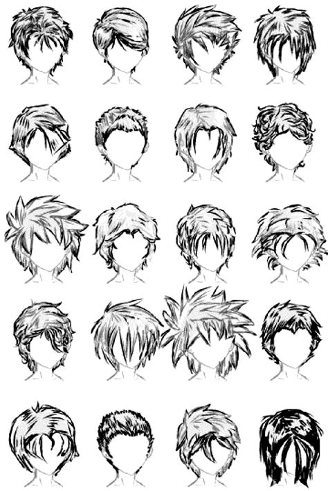 Download 23 Esboço De Cabelo Masculino Anime