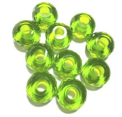 Rondelle Peridot Color Quartz Faceted Fancy Bead Size X Mm Approx