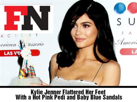 Kylie Jenner Flattered Her Feet With A Hot Pink Pedi And Baby Blue Sandals Sugar Factory