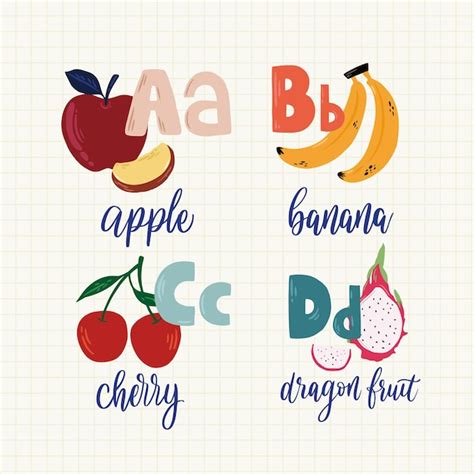 Premium Vector | Kids alphabet learning print art illustration