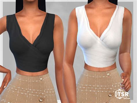 The Sims Resource Sleeveless Cropped Blouses