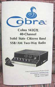 Cobra 142 GTL AM/SSB CB Radio Owners Manual + Schematics! | eBay