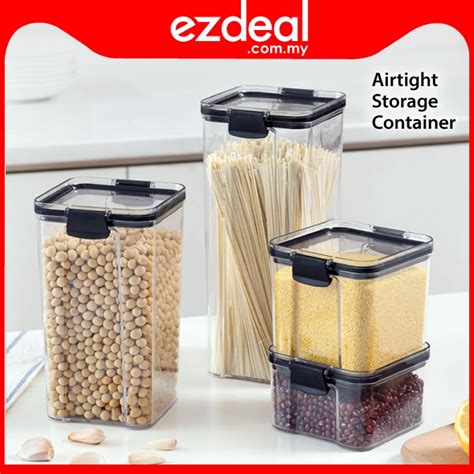 Airtight Food Storage Box Stckable Trasparent Containers With Lock Lid