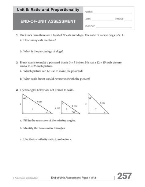 END OF UNIT ASSESSMENT