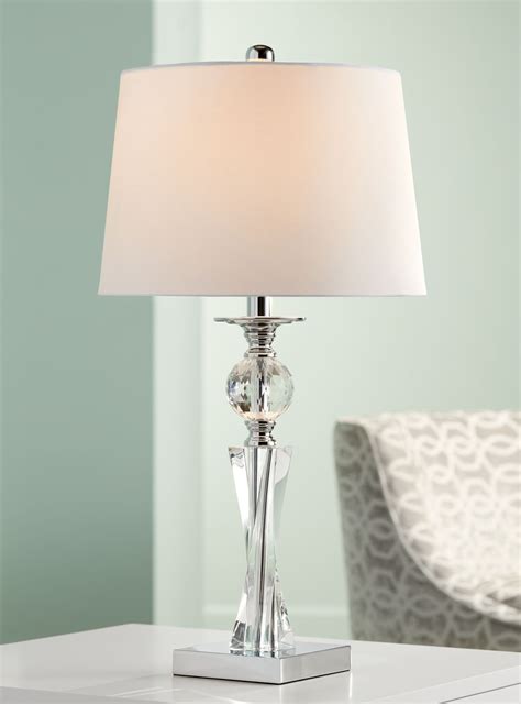 Vienna Full Spectrum Julian Traditional Table Lamp 25 High Clear Twisted Crystal Glass Column