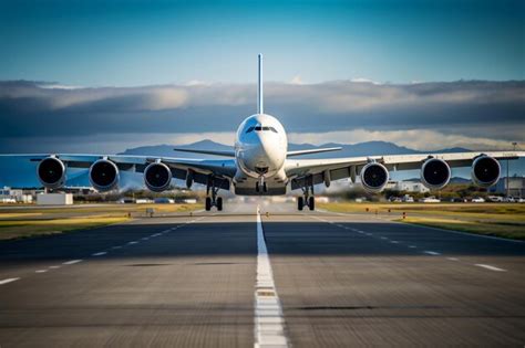 Un avión está despegando de una pista de aterrizaje del aeropuerto