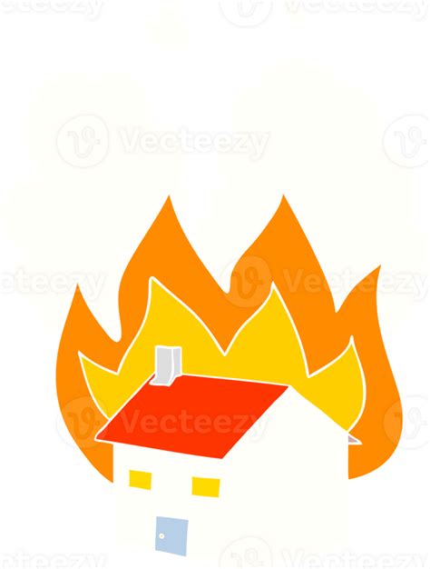 Flat Color Style Cartoon Burning House 45160443 Png