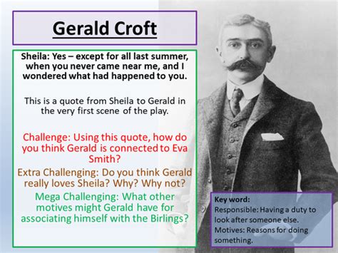 An Inspector Calls - Gerald Croft | Teaching Resources