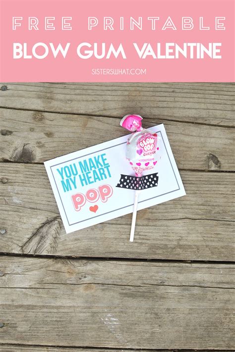 Blow Pop Valentine Free Printable Simply Print Them Out Using The