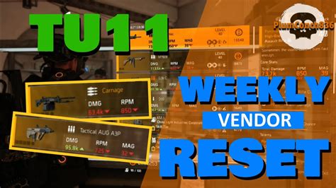 The Division 2 Weekly Vendor Reset Carnage And God Rolled Aug Smg