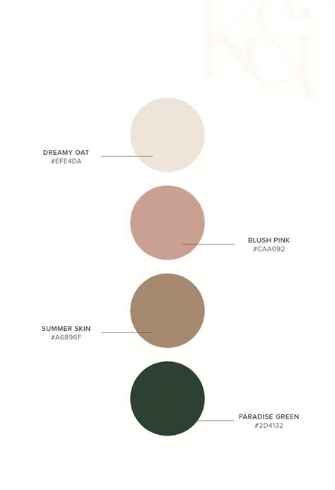 Pink Cream And Green Colour Palette For Elegant Fashion Brand Green Colour Palette Color