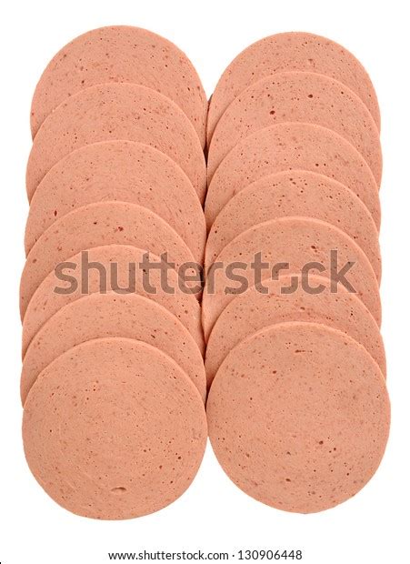 Luncheon Meat Baloney Sausage Slices Isolated Stock Photo 130906448 ...