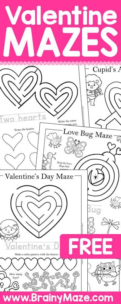 Valentine's Day Mazes - Brainy Maze