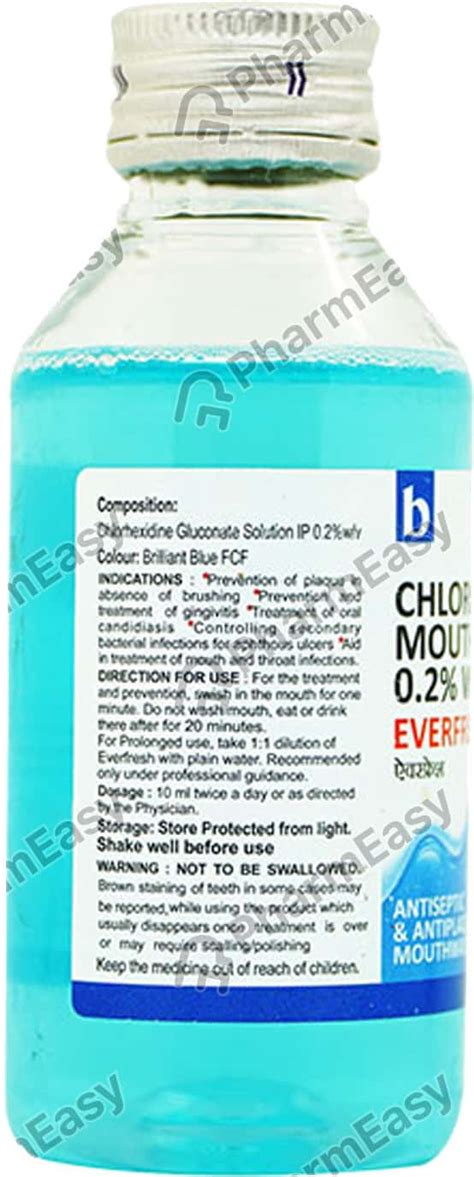 Everfresh W V Mouth Wash Uses Side Effects Price Dosage