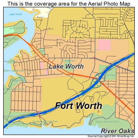 aerial photography map  lake worth tx texas