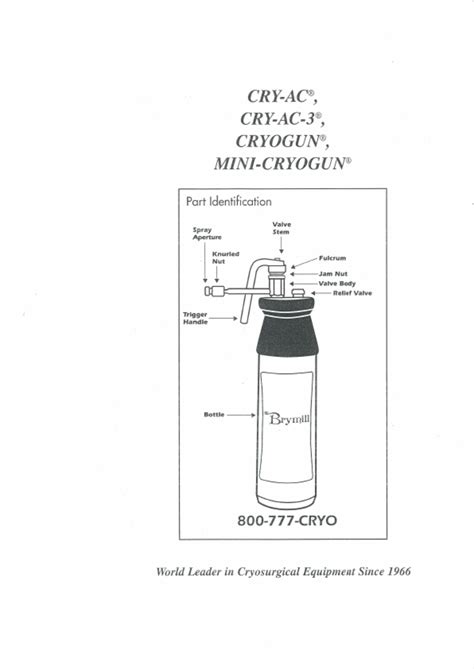 Cry Vc Cry Ac 3 Cryogun Mini Cryogun Parts Identification Guide PDF