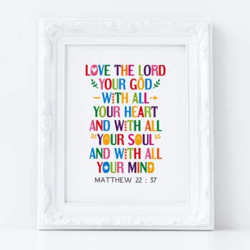 Love The Lord With All Your Heart Matthew Bible Verse Poster