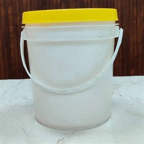 White And Yellow L Plain Hdpe Bucket Size Inch D At Rs Piece