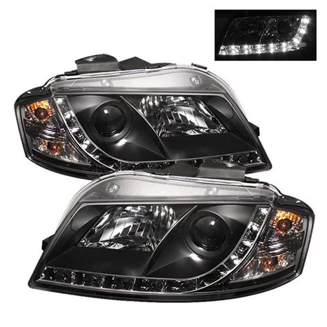 Audi A3 Spyder Projector Headlights DRL Black 444 AA306 DRL BK