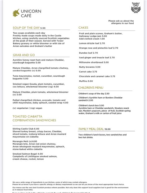 Portcullis Stirling S Full Menu Online