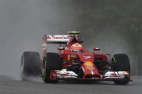 HD Wallpaper Red Formula 1 Race Car Rain Ferrari Kimi Raikkonen