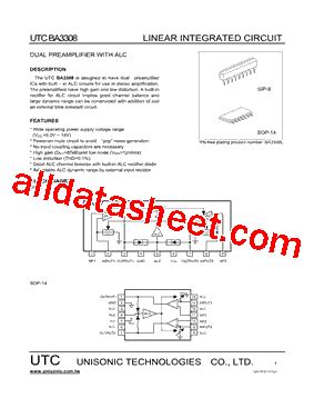 BA3308 Datasheet PDF Unisonic Technologies