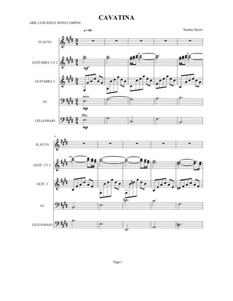 Cavatina by Stanley Myers - Guitar Ensemble - Digital Sheet Music ...