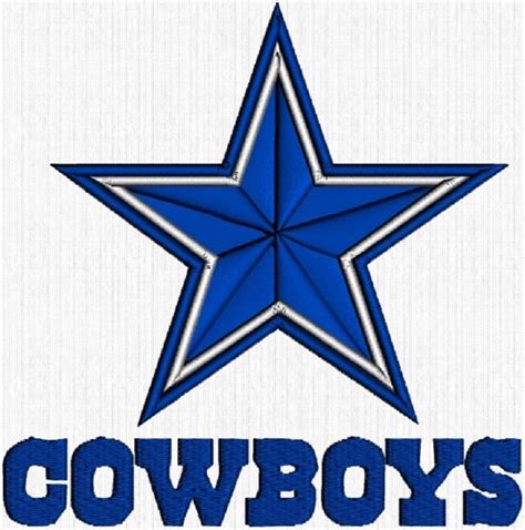 Machine Embroidery Design Dallas Cowboys Logo With Text Nfl