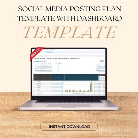 Social Media Posting Plan Template With Dashboard Social Media Dashboard Excel Template Sales