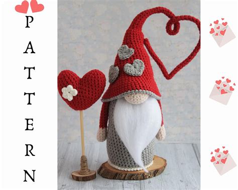 Valentine crochet Gnome pattern Valentine gnome crochet | Etsy | Gnome ...