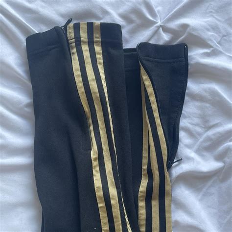 Adidas Womens Black And Gold Joggers Tracksuits Depop