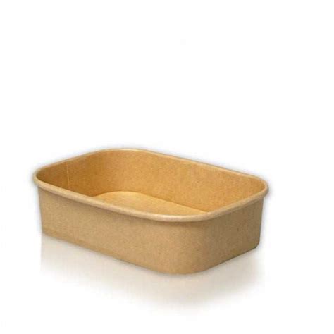 Kraft Rectangular Cardboard Food Container 750cc Eco Friendly