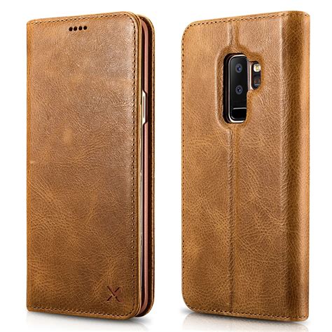 Genuine Leather Case for Samsung Galaxy S9 / S9 Plus Real Natural ...