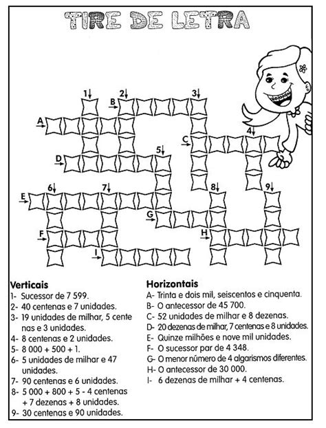 Cruzadinha Dos N Meros Sala De Aula Prof R Rida Cruzadinha De