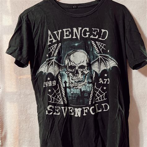 Unisex M Black Avenged Sevenfold Tee Shirt Depop