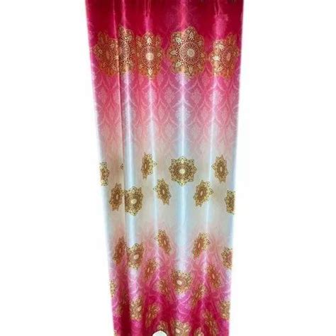 Pink And White Printed Polyester Door Curtain For Home Size 4x12ft