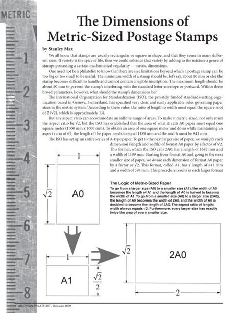 The Dimensions Of Metric Sized Postage Stamps Metric Philatelist