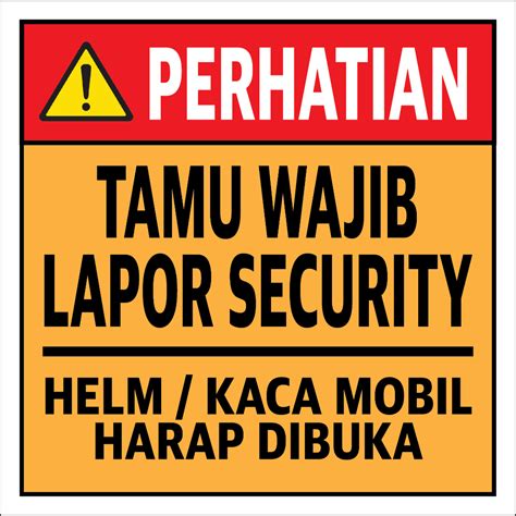 Jual STIKER VINYL BERTULISKAN TAMU WAJIB LAPOR SECURITY Shopee Indonesia