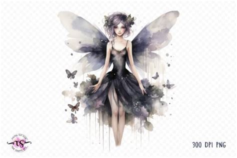 Watercolor Dark Fairies Clipart Graphic By Bee Design Creative Fabrica