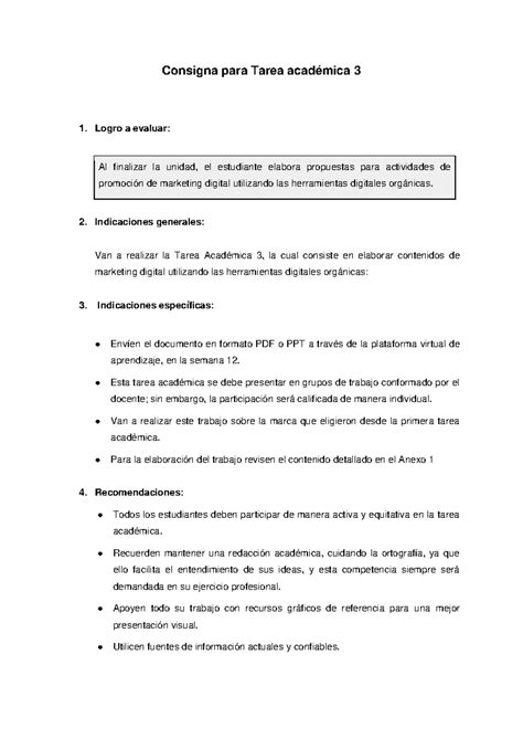 Tareaacademica Indicaciones An Consigna Para Tarea Acad Mica