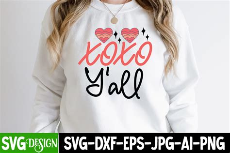 Xoxo Yall Svg T Shirt Design Valentines Day Svg Bundle Valentine