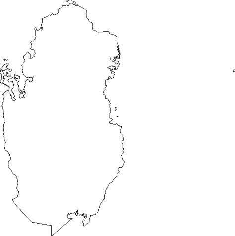 Blank Outline Map of Qatar