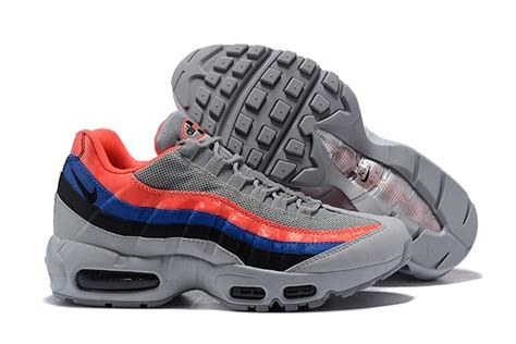 Nike Air Max 95 Essential Men Running Grey Blue Red 749766 035 Air Max 95 Essential Sepcleat