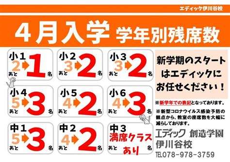 4月入学のお知らせ ｜ エディック 伊川谷校