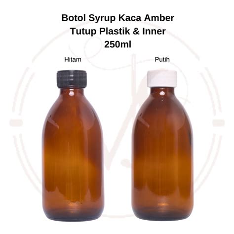 Jual Botol Syrup Kaca 250ml Amber Botol Kaca 250ml Tutup Plastik