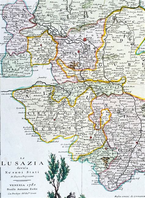 1780 Antonio Zatta Antique Map of The Lusatia Region Germany, Poland ...