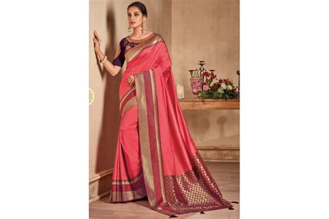 Light Pink Color Silk Indian Wedding Saree 930