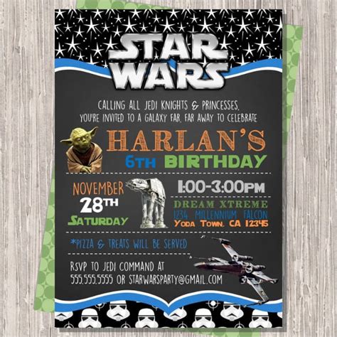 Star Wars Birthday Invitation Free Template - Free Templates Printable